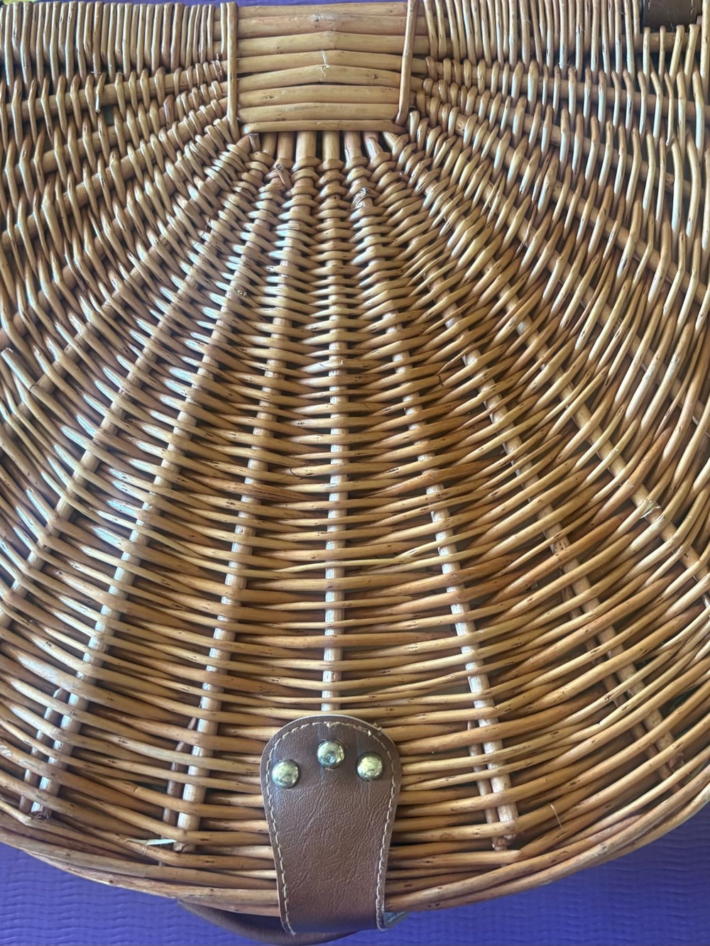 Woven Rattan Home Picnic Basket with Accessories- Brown